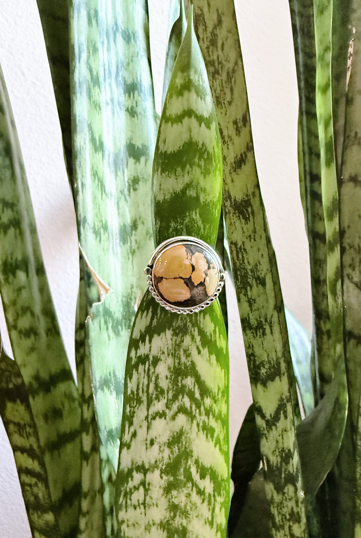 Earthy Green Turquoise Ring