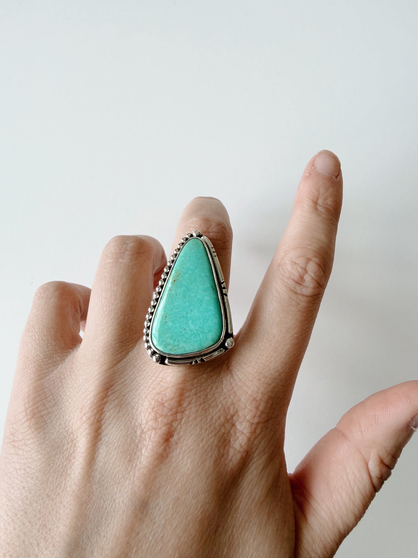 Bright Teal Turquoise Ring