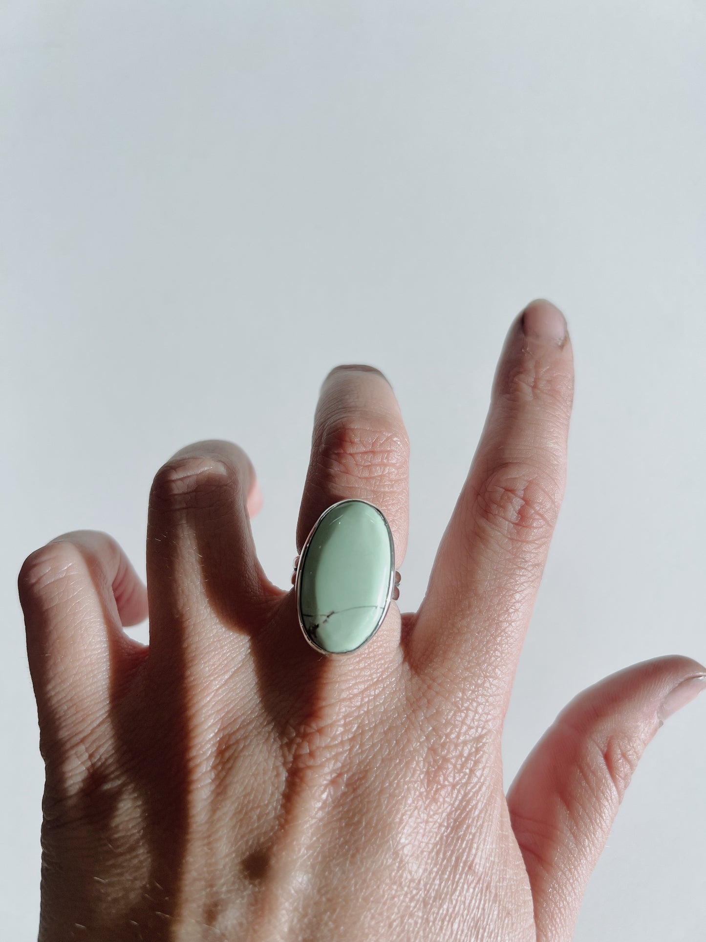 Mint Green Crescent Lake Variscite Ring