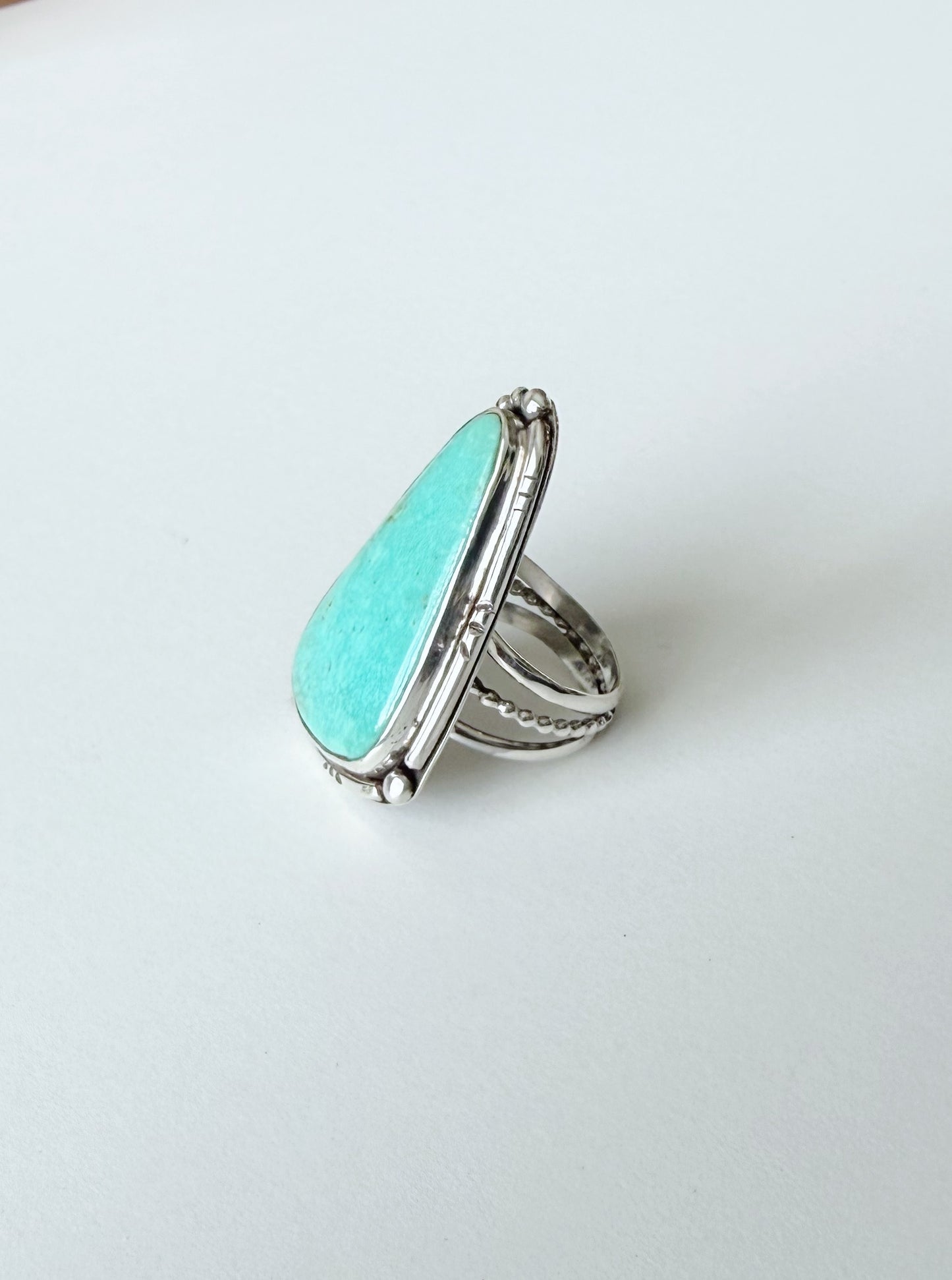 Bright Teal Turquoise Ring