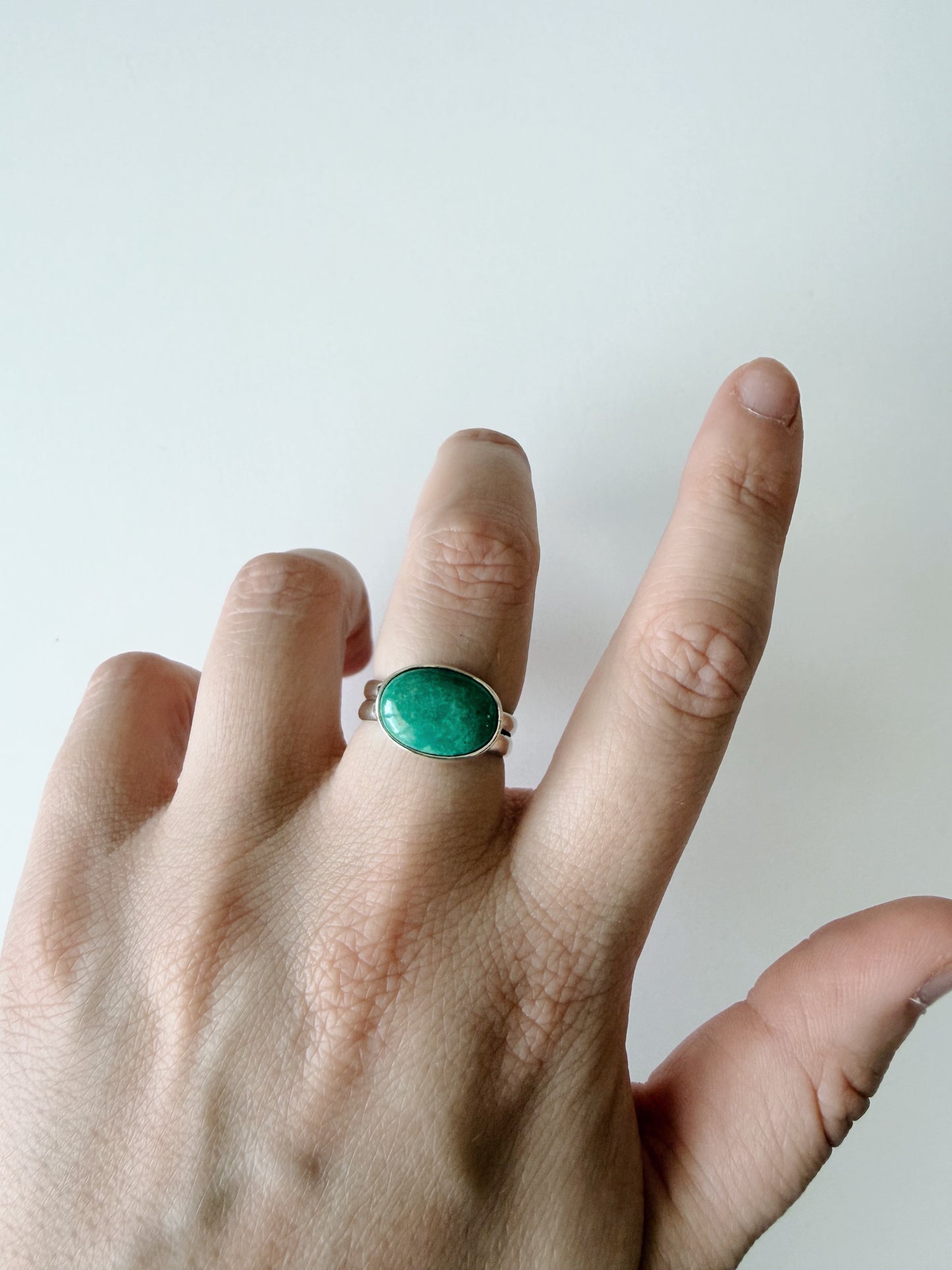 Mexican Turquoise East West Ring