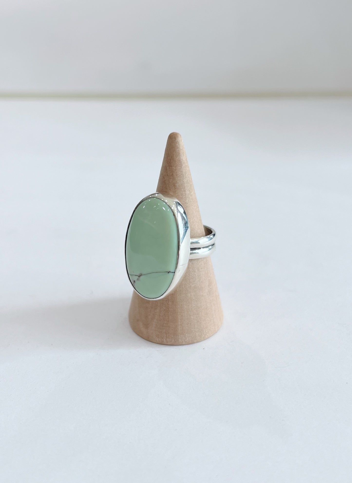 Mint Green Crescent Lake Variscite Ring