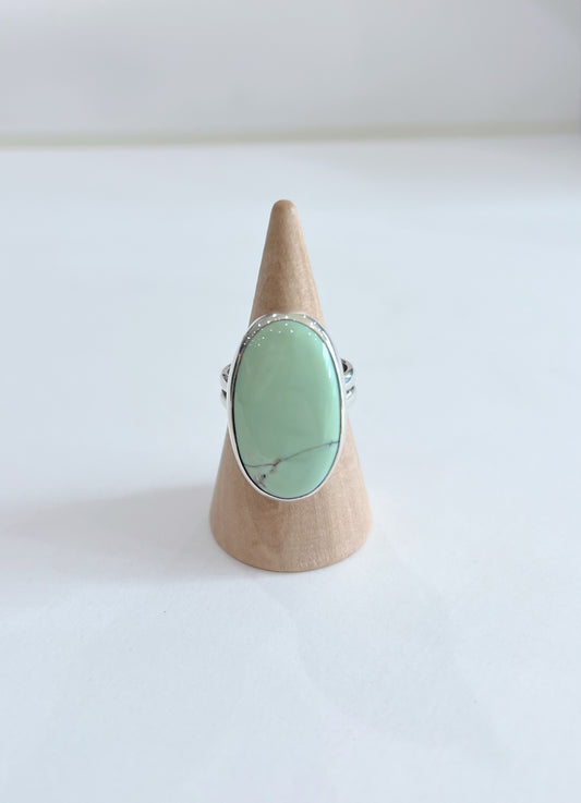 Mint Green Crescent Lake Variscite Ring