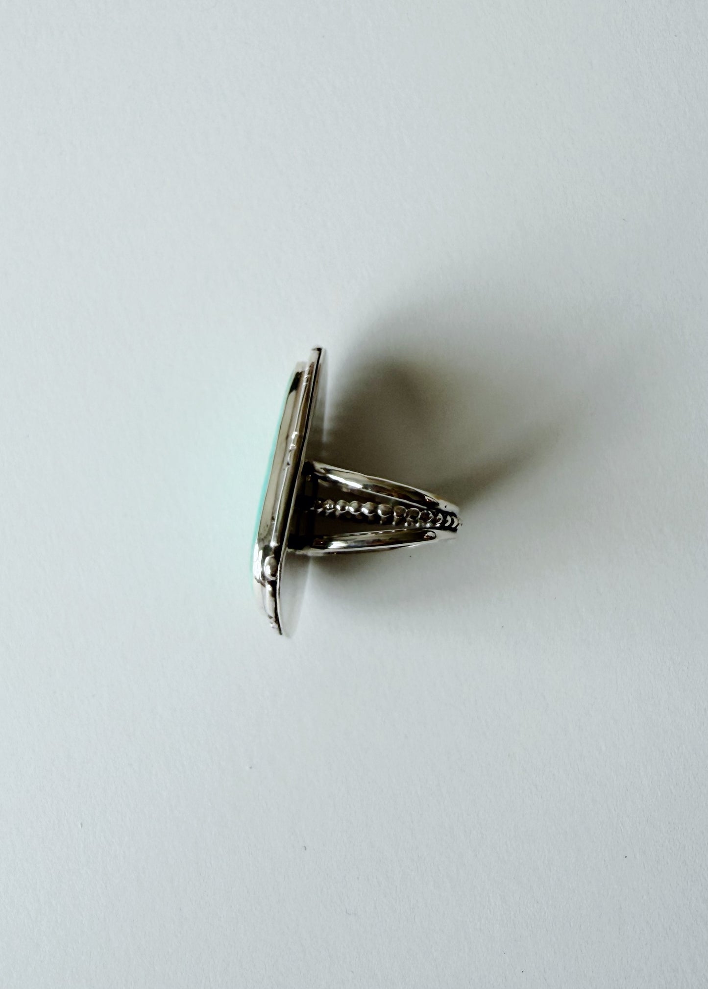 Bright Teal Asymmetrical Turquoise Ring