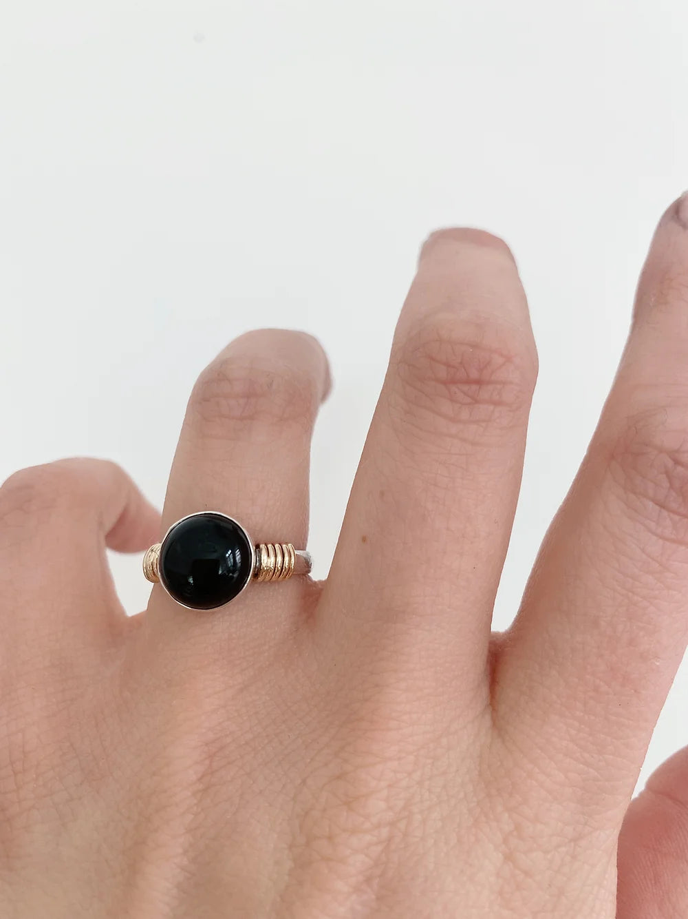 Two Toned Onyx Ring