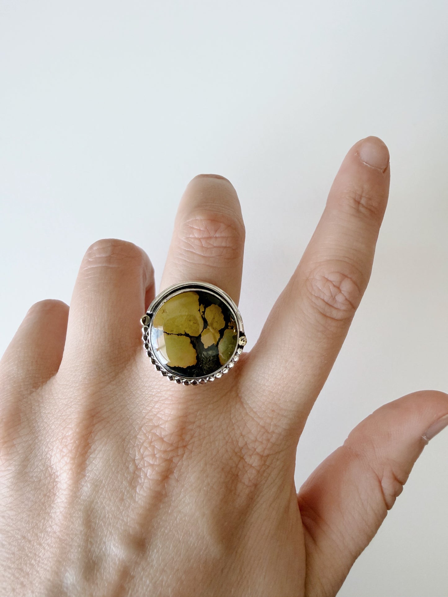 Earthy Green Turquoise Ring