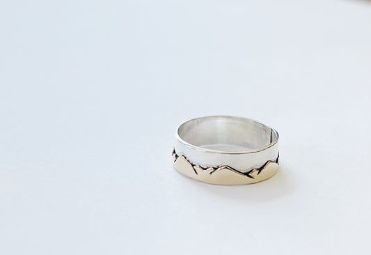 Two Toned Mountain Band Ring