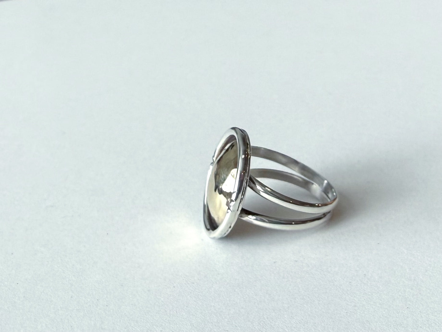 Two Toned Hammered Ring