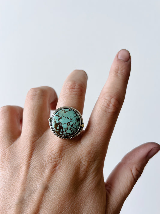 Blue and Brown Turquoise Ring