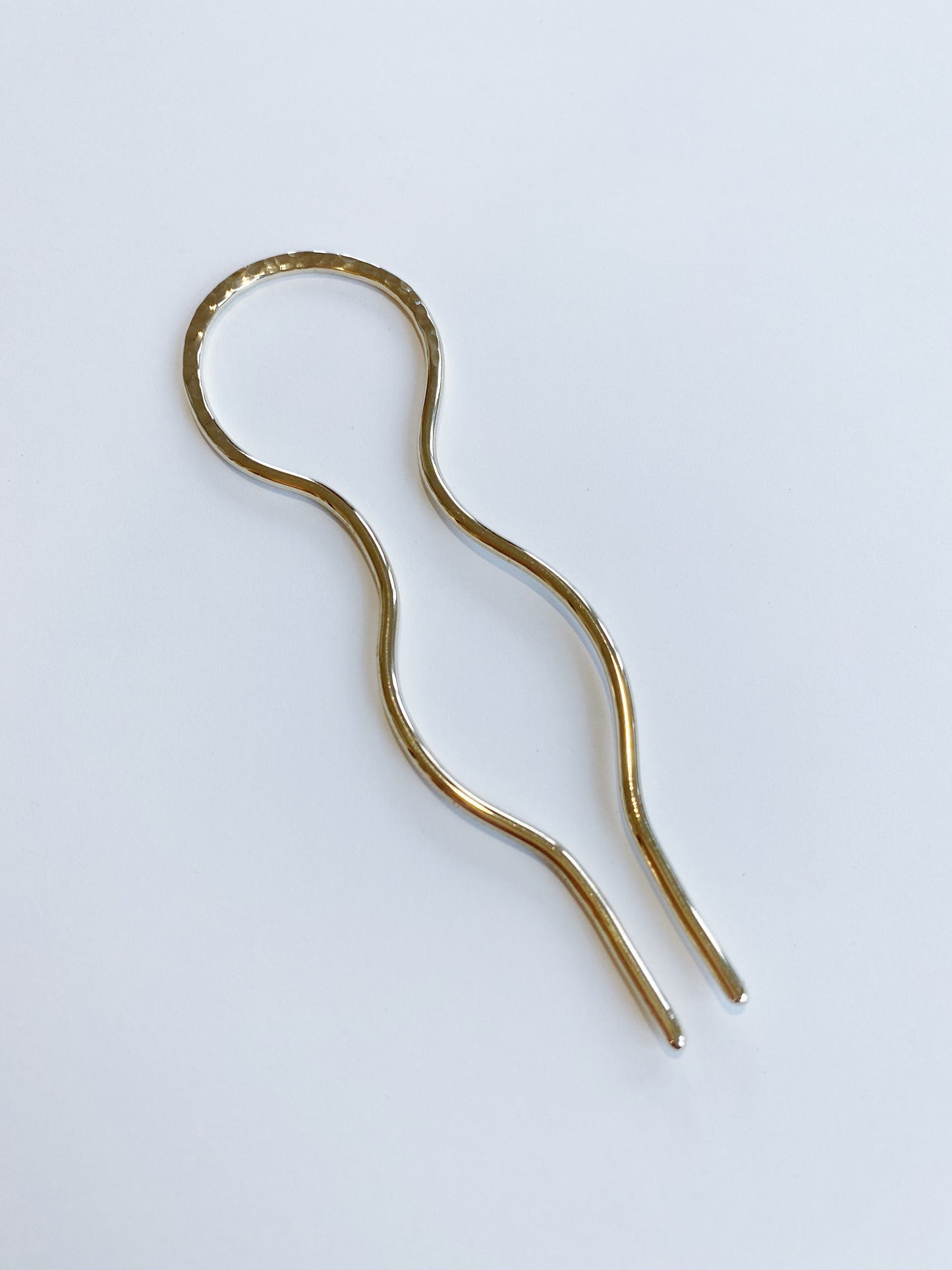 Brass Hammered Hair Fork