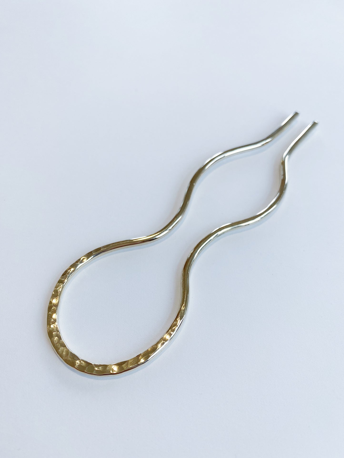 Brass Hammered Hair Fork