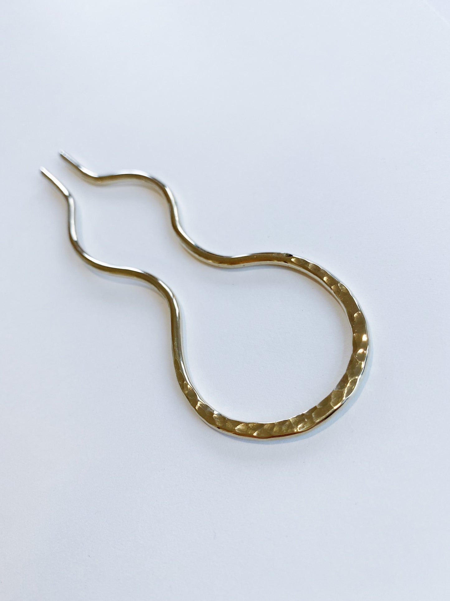 Brass Hammered Hair Fork