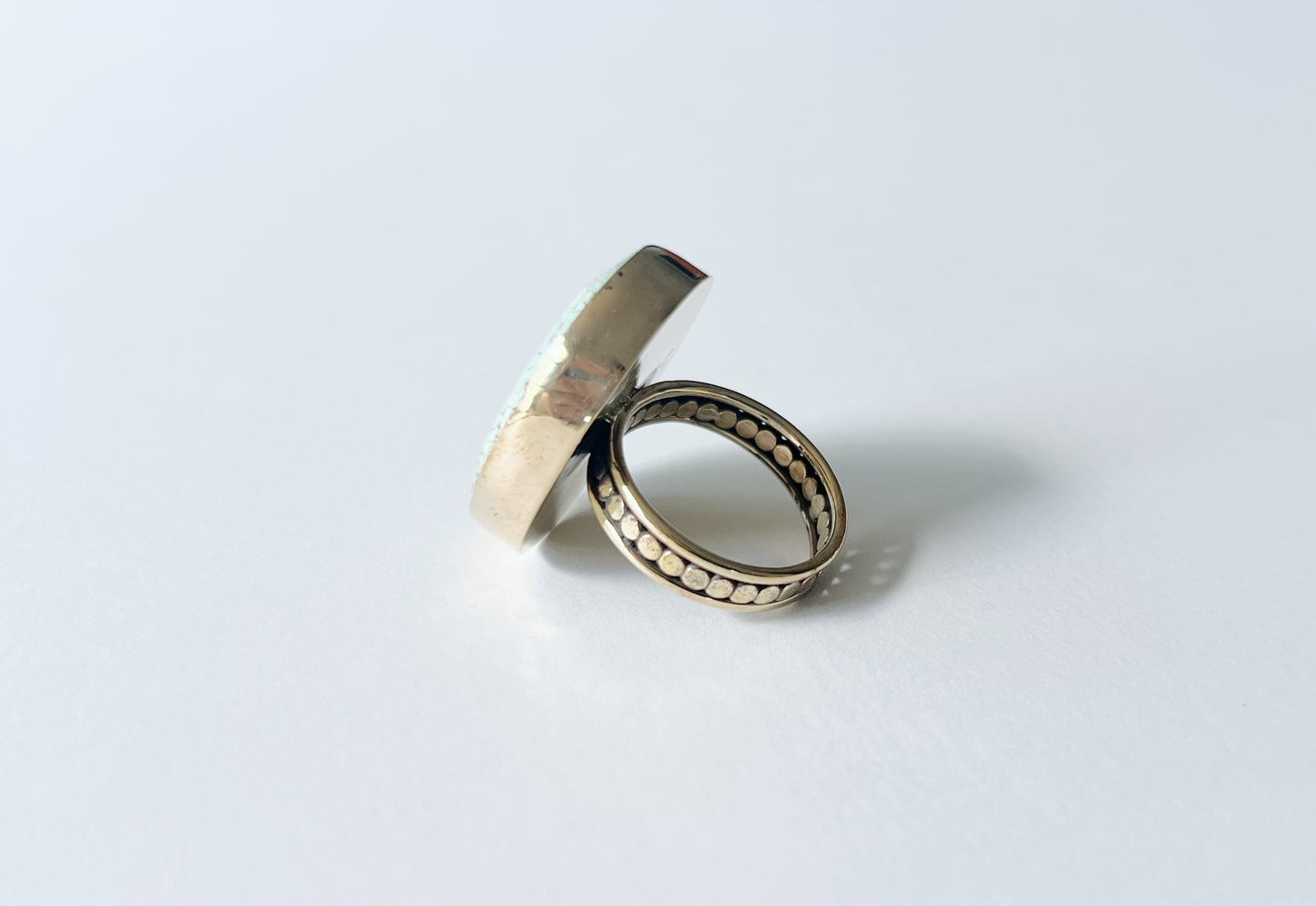 Mint Green and Gold Ring