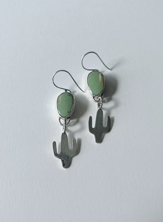 Sage Turquoise Cactus Earrings