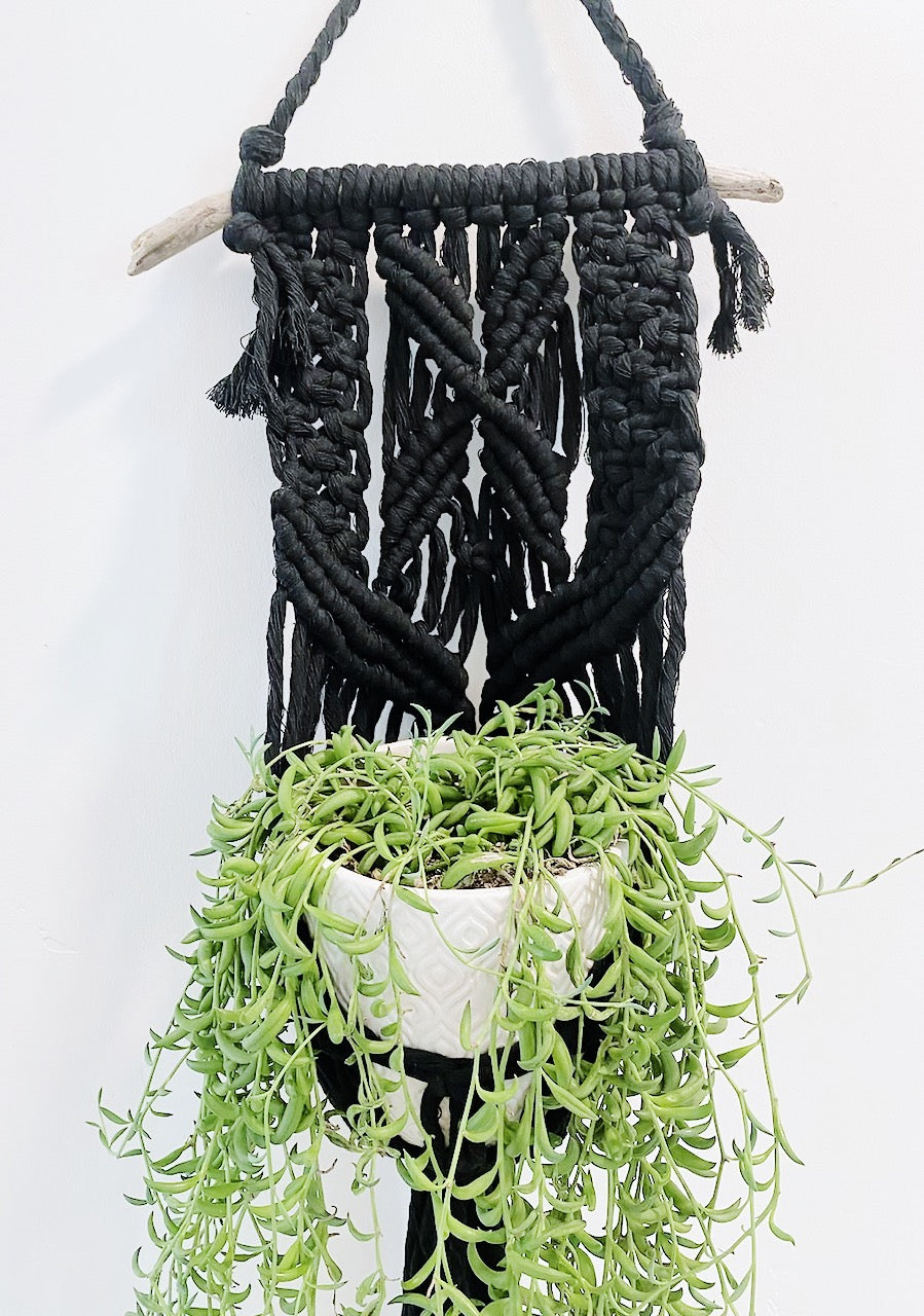 Black Macramé Plant Hanger