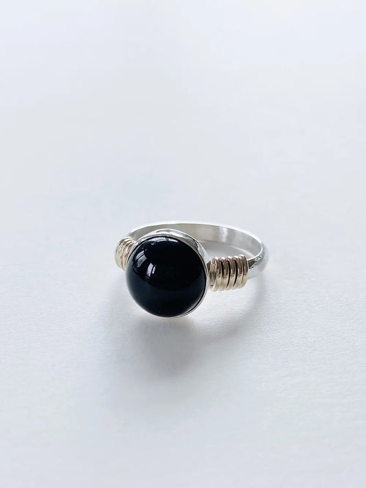 Two Toned Onyx Ring