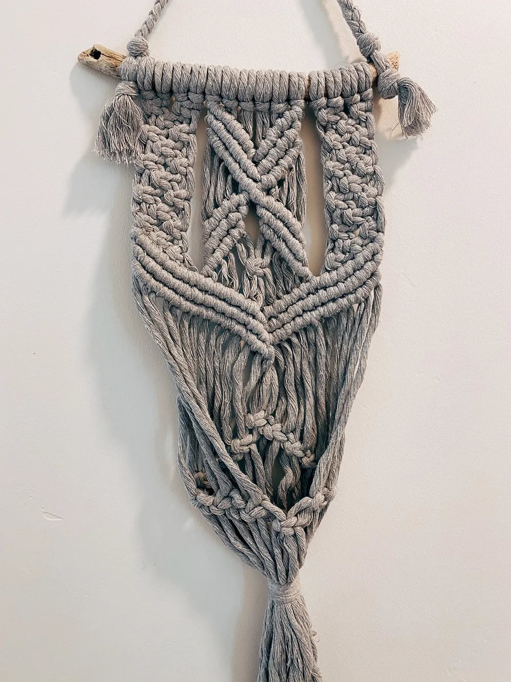 Gray Macrame Plant Hanger